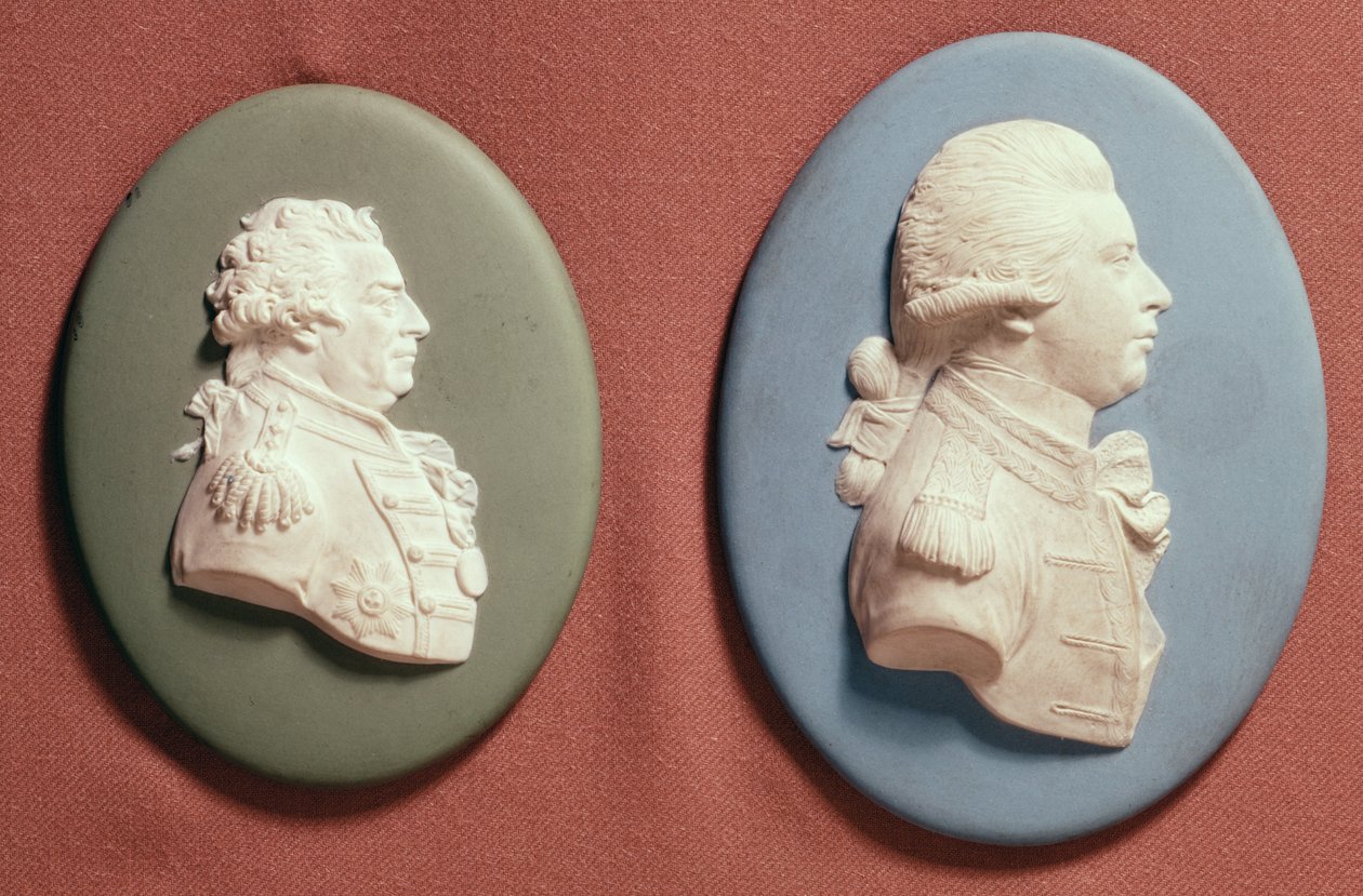 Medaliony Wedgwood z Jerzego IV (1762-1830) jako księcia Walii i 1. wicehrabiego Duncombe, początek XIX wieku (jasperware) autorstwa English School
