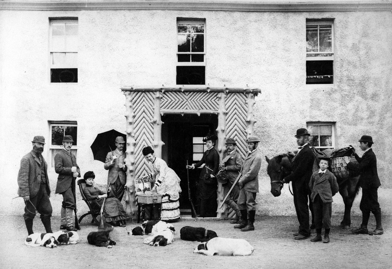 Strzelanina w wiejskim domu, ok. 1890 r autorstwa English Photographer