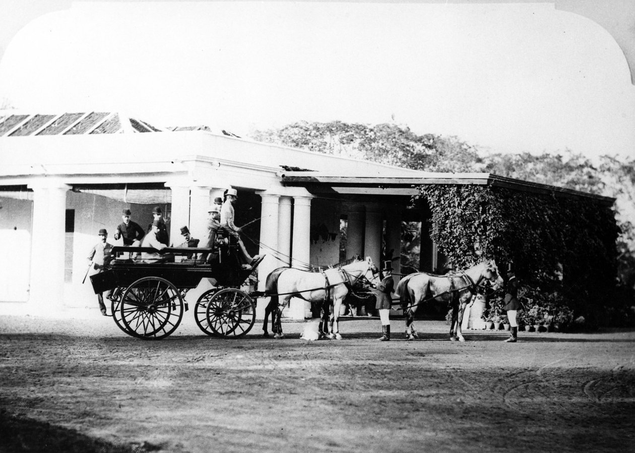 Przewóz konny w kolonialnych Indiach, ok. 1870 r. autorstwa English Photographer