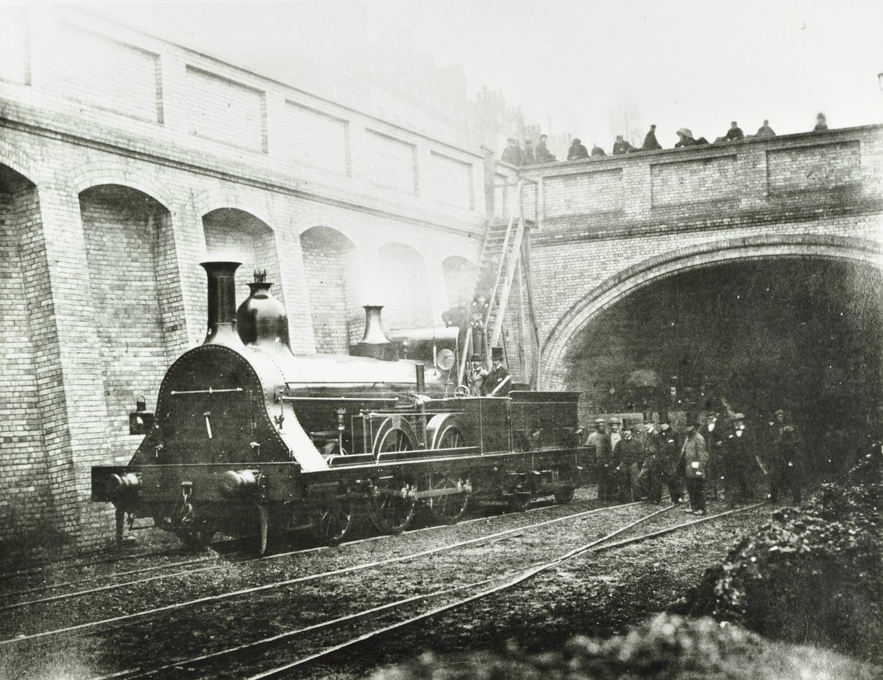 Stafford Street, eksperymentalna lokomotywa, 1862 autorstwa English Photographer