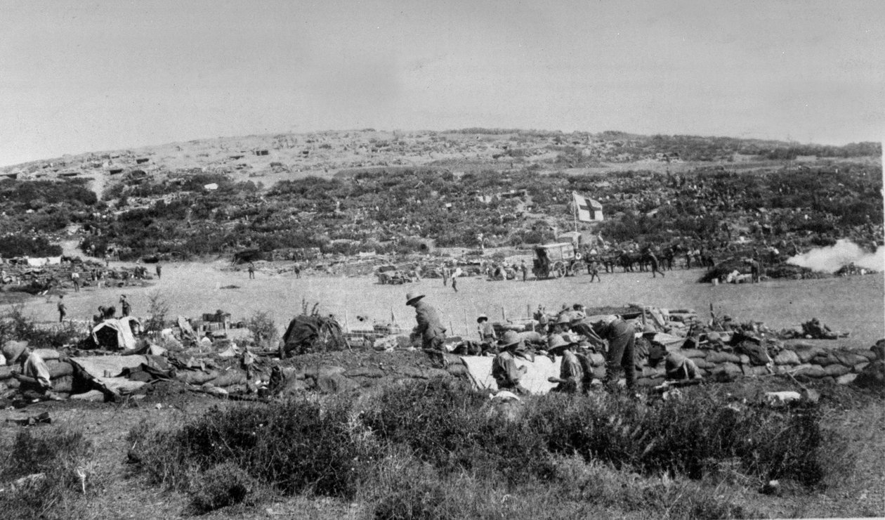 Zatoka Suvla, Gallipoli na Wzgórzu Czekoladowym, ok. 1915 r. autorstwa English Photographer