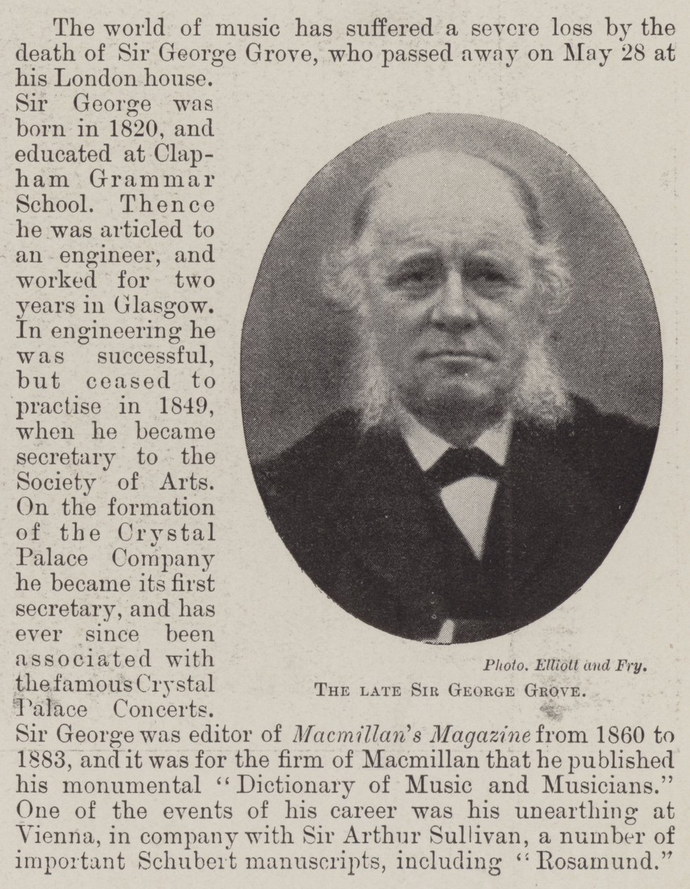 Nieżyjący sir George Grove autorstwa English Photographer