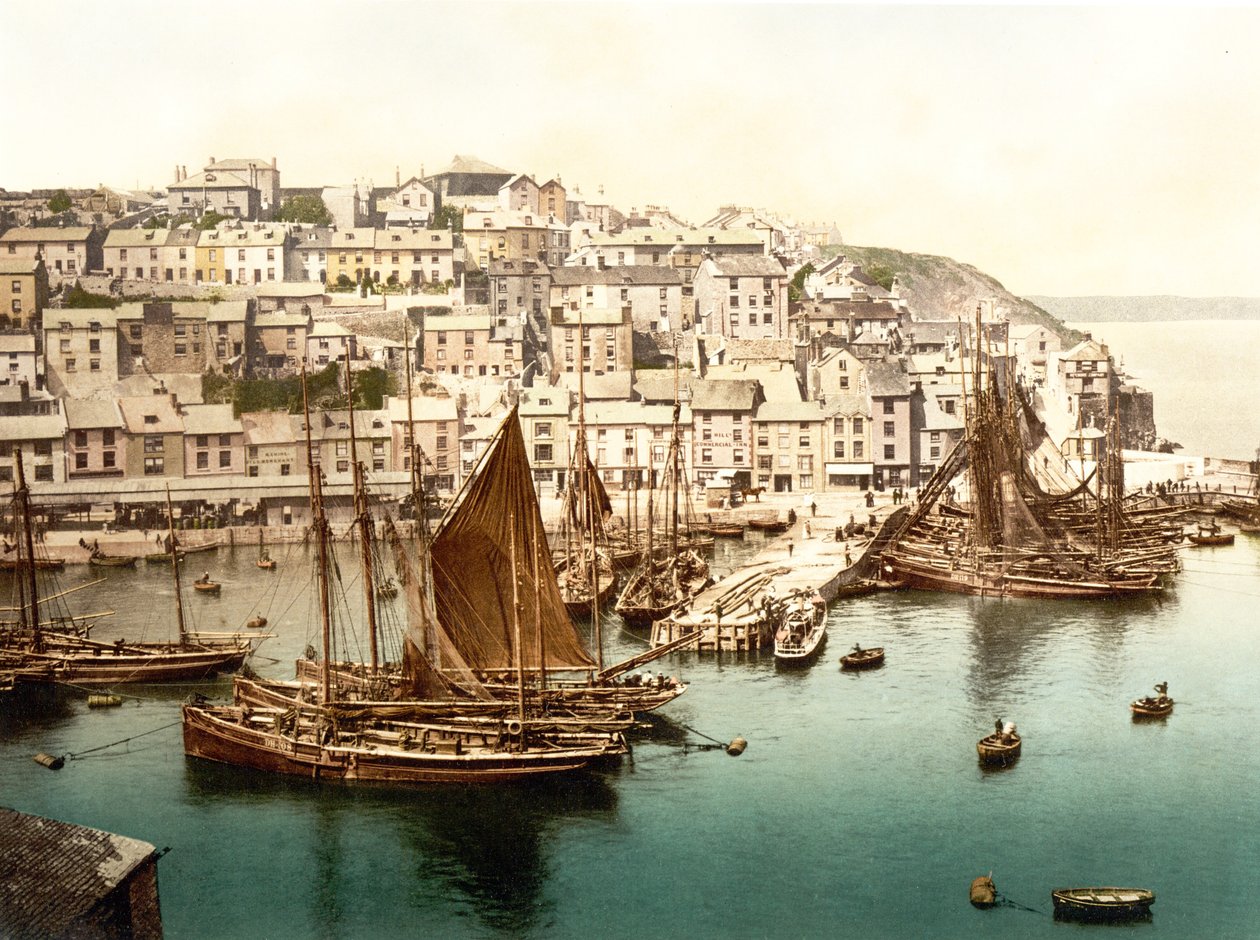 Brixham I (zdjęcie ręcznie kolorowane) autorstwa English School