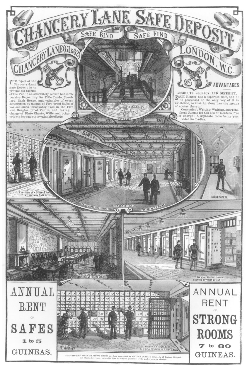 Sejf przy Chancery Lane, 1886 r. autorstwa English School