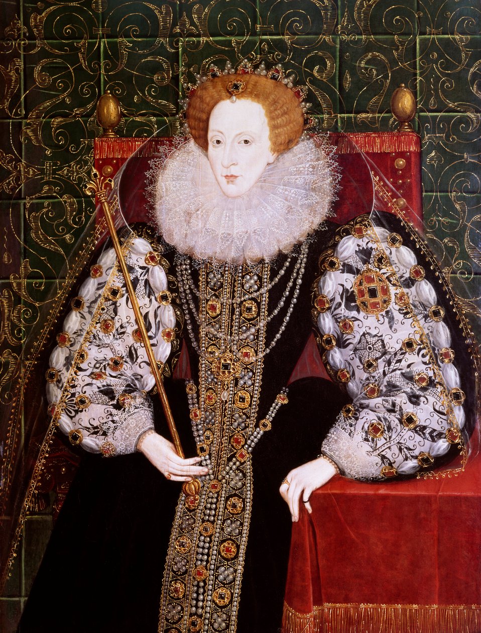Elżbieta I, ok. 1590 (olej na panelu) autorstwa English School