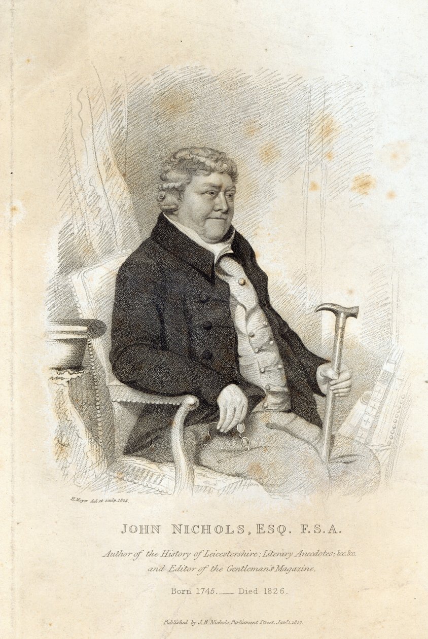 John Nichols, grawerowany przez H. Meyera, 1825 autorstwa English School