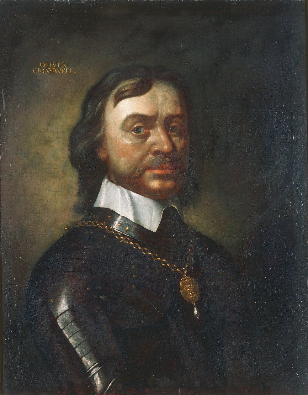 Oliver Cromwell , ok. 1670-90 (olej na płótnie) autorstwa English School