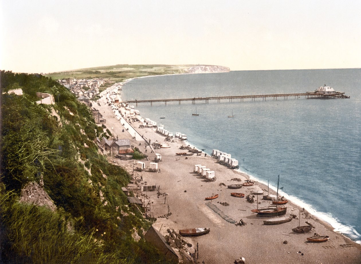 Sandown Bay, Isle of Wight (zdjęcie ręcznie kolorowane) autorstwa English School