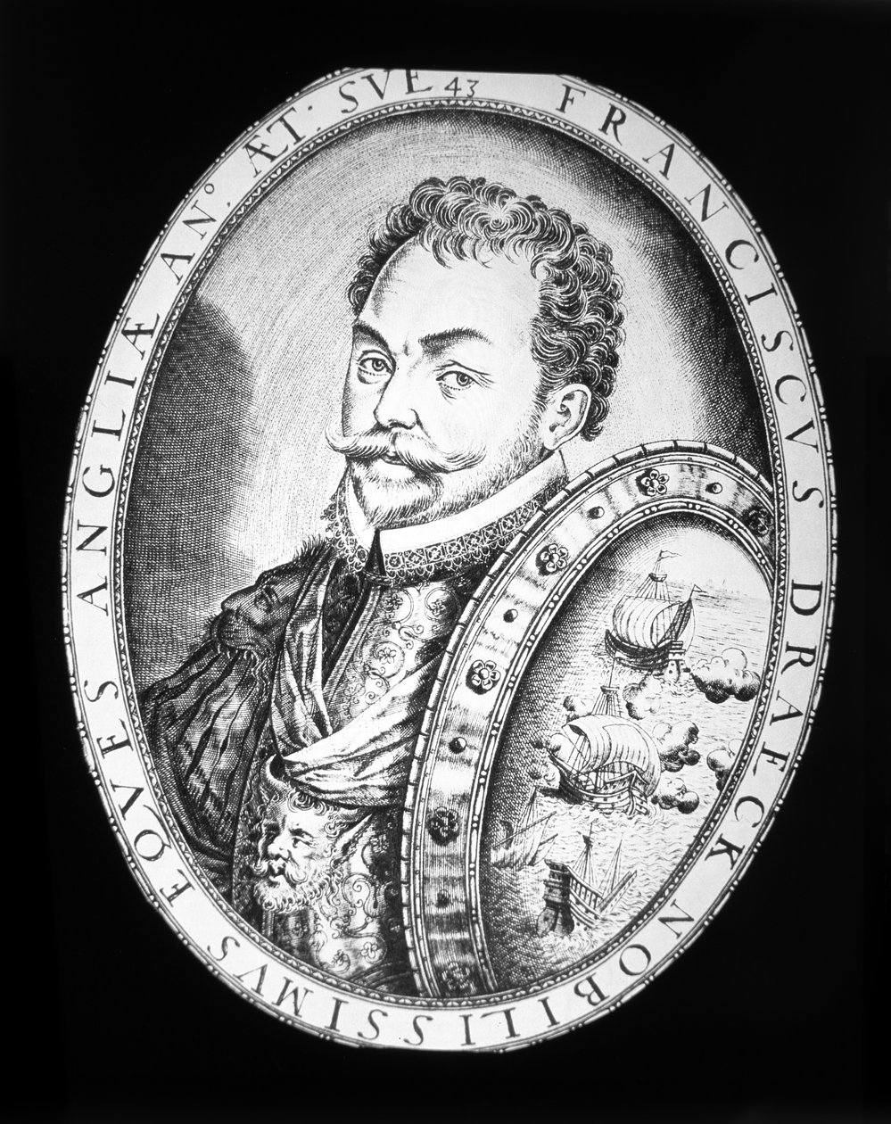 Sir Francis Drake (Grawerowanie) autorstwa English School