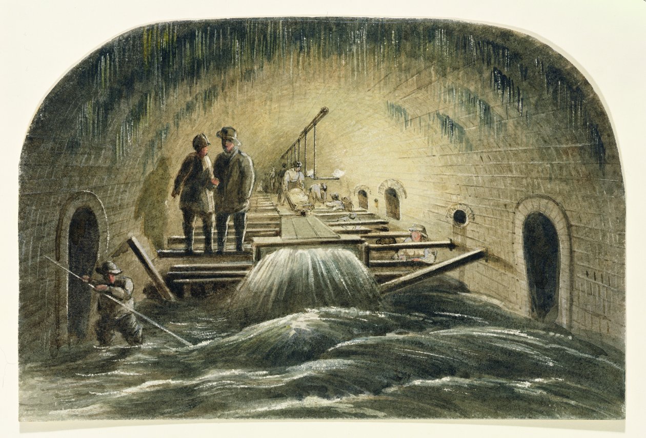 Kanalizacja floty, ok. 1840 (wc na papierze) autorstwa English School