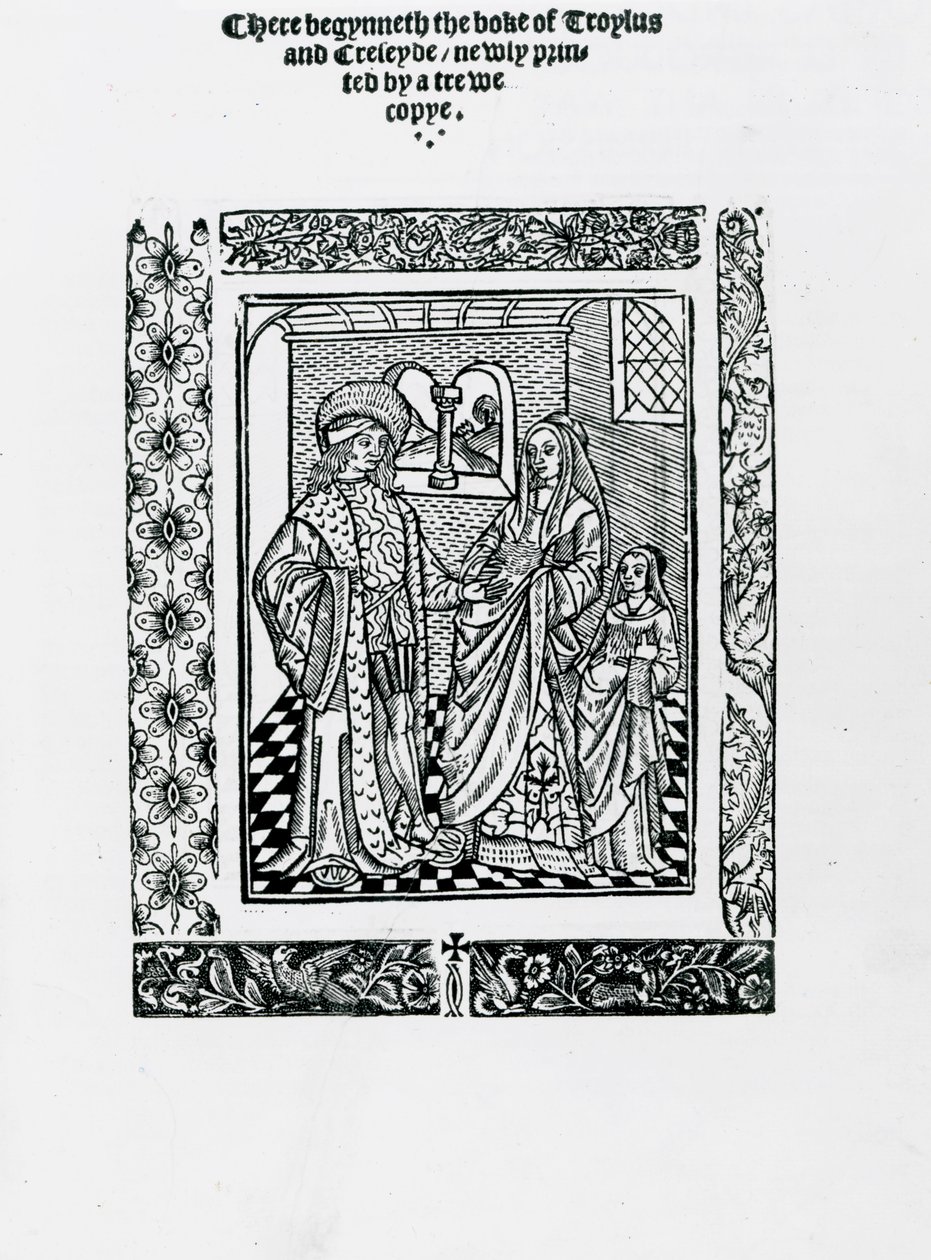 Troylus i Creseyde – Geoffrey Chaucer (drzewryt) autorstwa English School