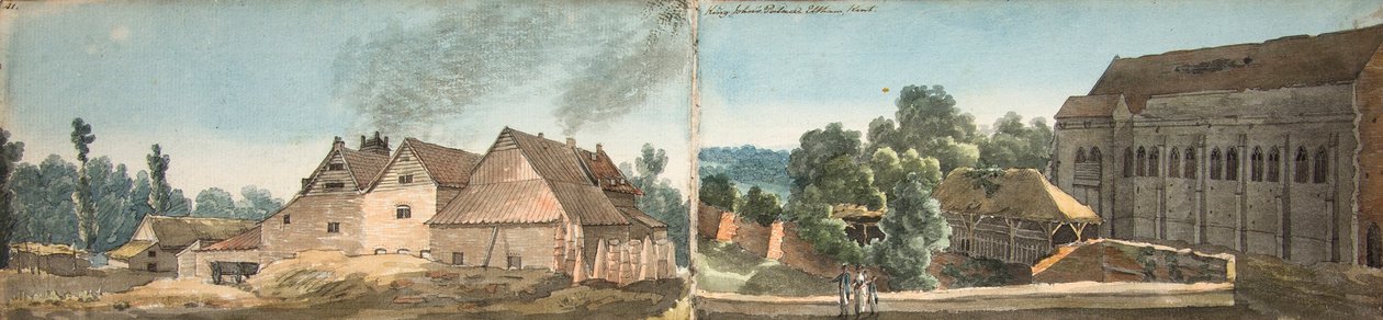 Widok w pobliżu St Mary Redcliffe, Bristol (akwarela) autorstwa English School