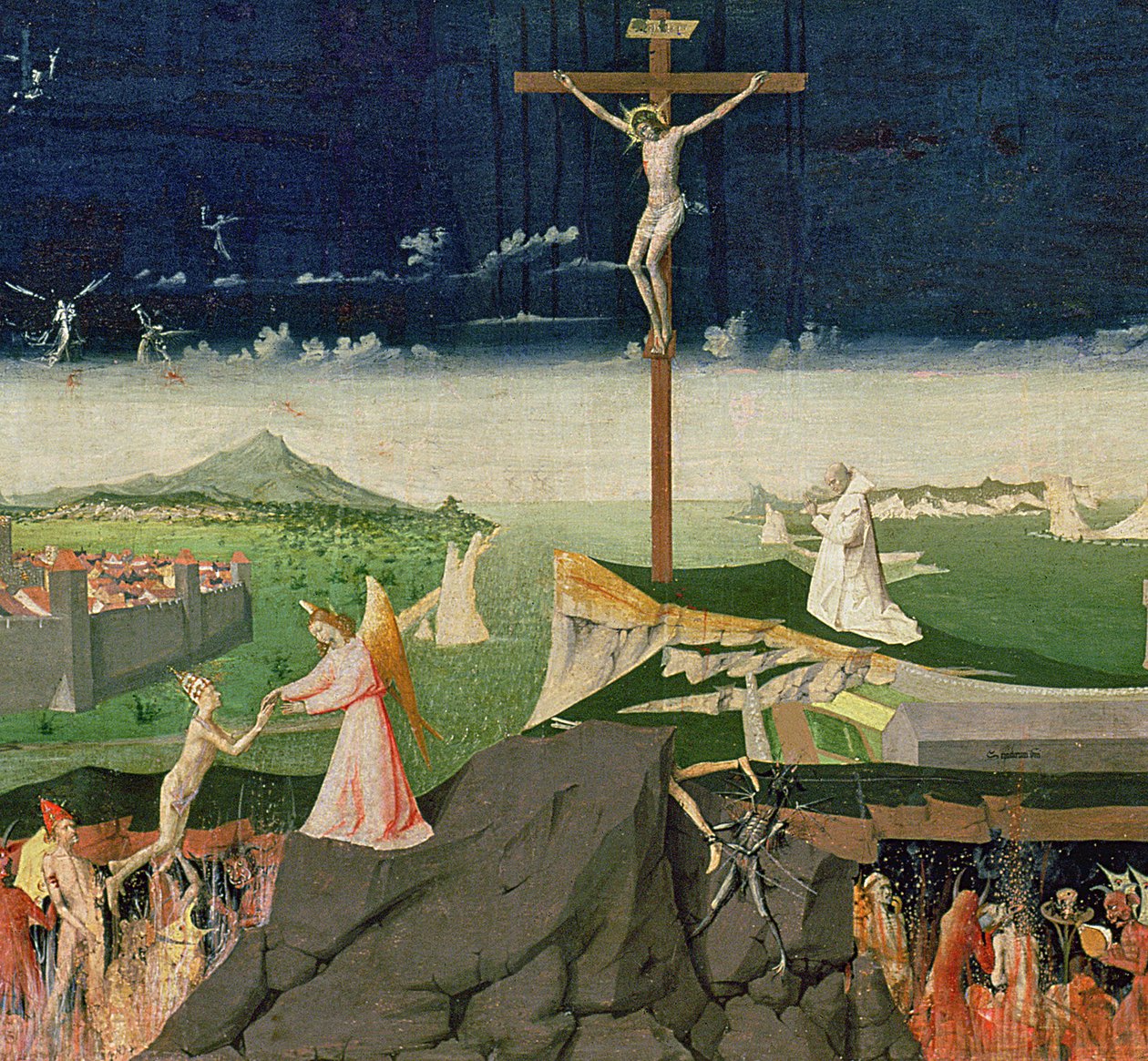 Koronacja Dziewicy, ukończona w 1454 r. (detal z 57626) autorstwa Enguerrand Quarton