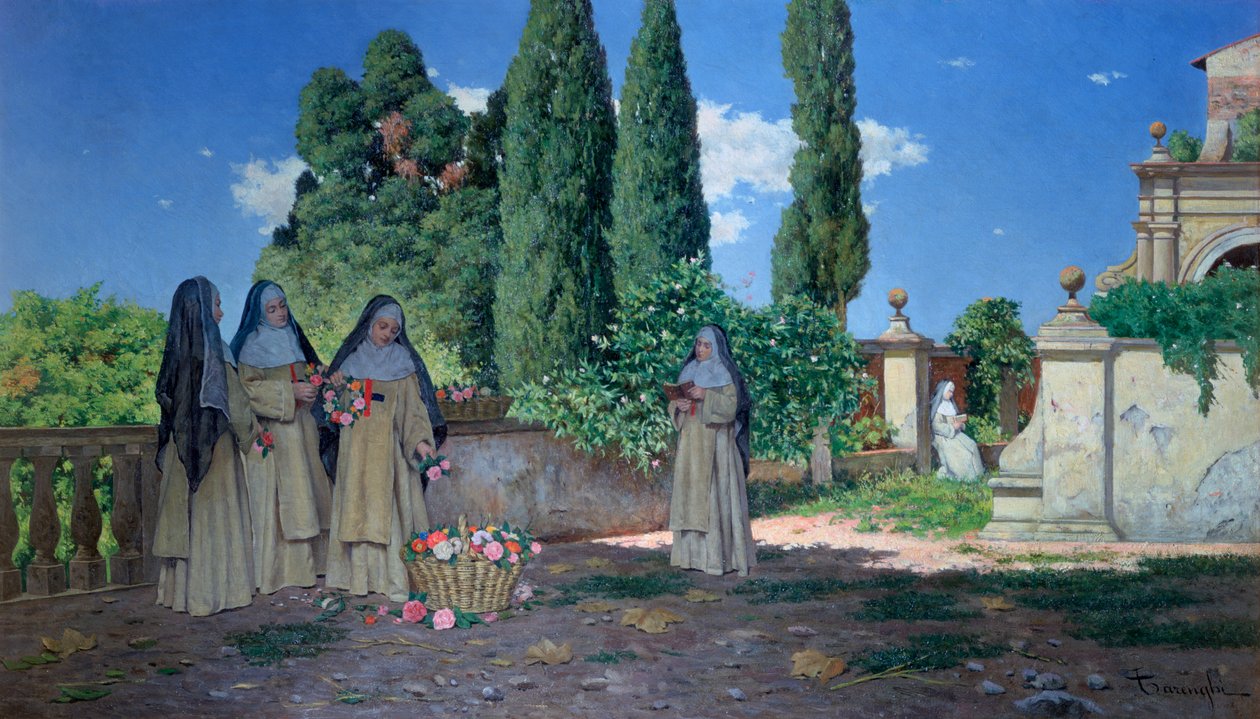 „Ogród zakonnic”, c1870-1938 autorstwa Enrico Tarenghi