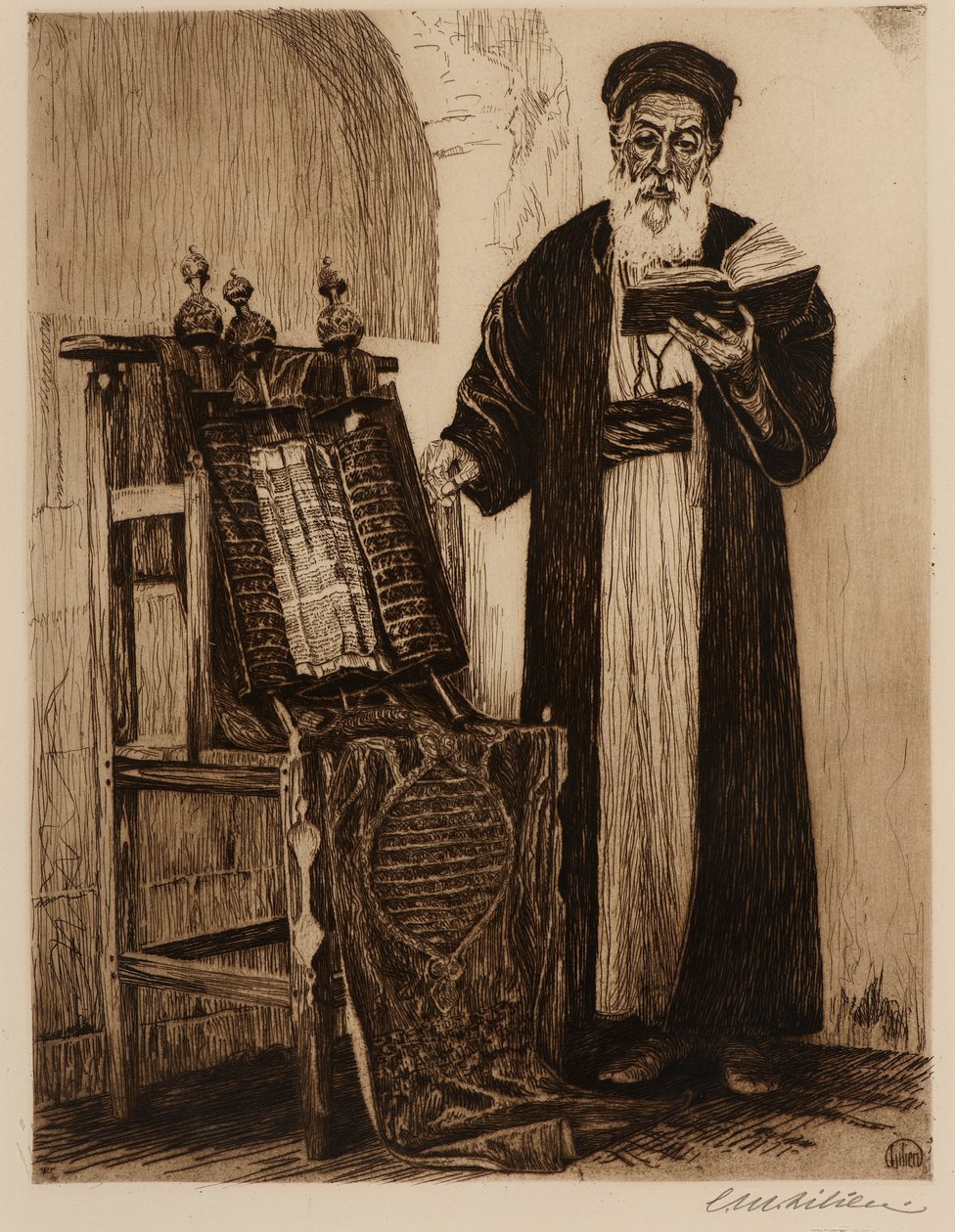 Samarytański arcykapłan autorstwa Ephraim Moses Lilien