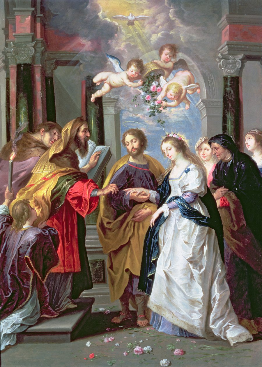 Wesele Dziewicy (olej na miedzi) autorstwa Erasmus Quellinus II
