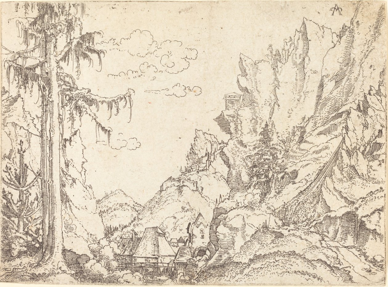 Krajobraz górski, 15101525. autorstwa Erhard Altdorfer