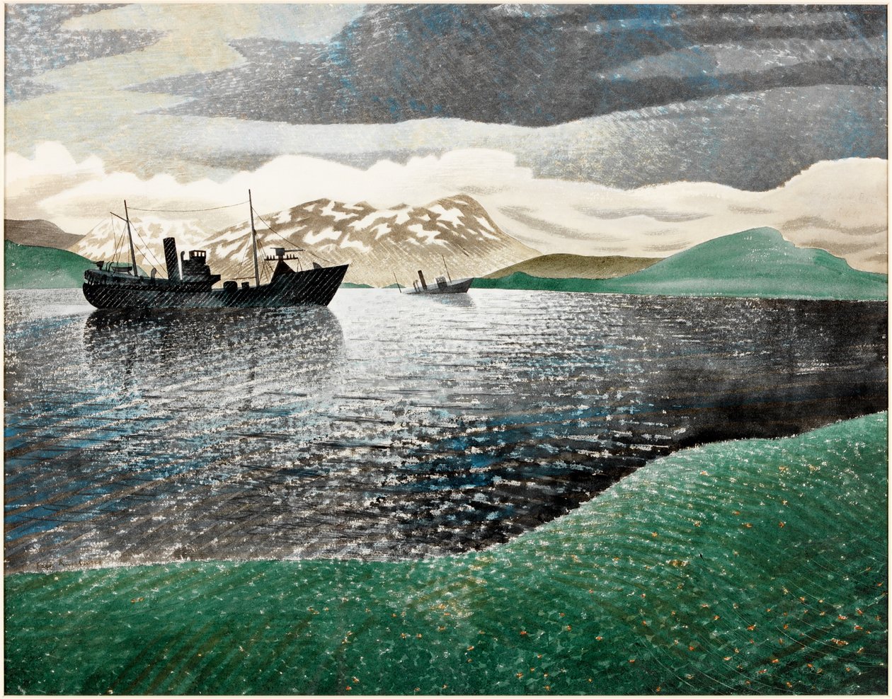 Norwegia, 1940 (wc z gwaszem na papierze) autorstwa Eric Ravilious