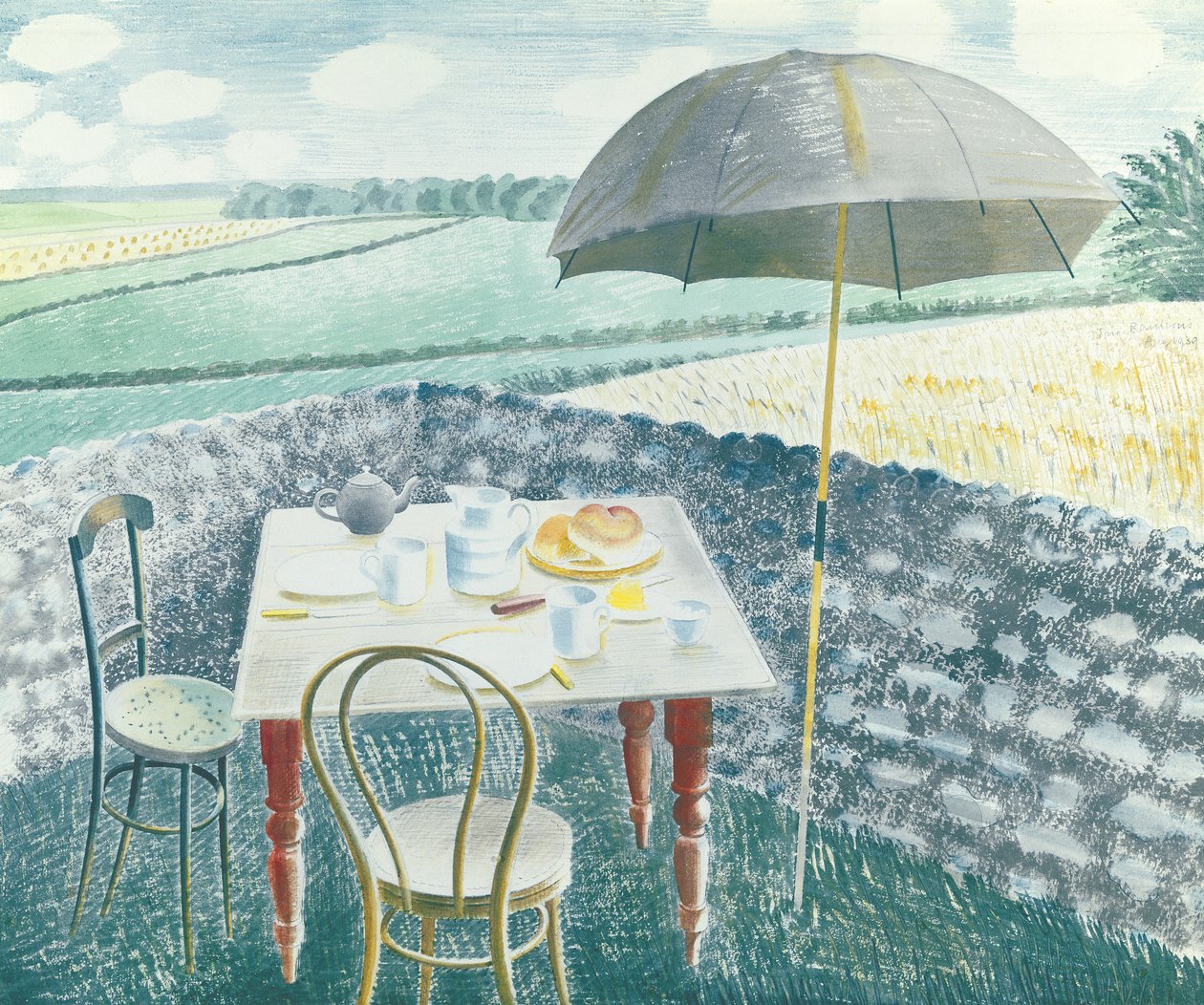Herbata w Furlongs autorstwa Eric Ravilious