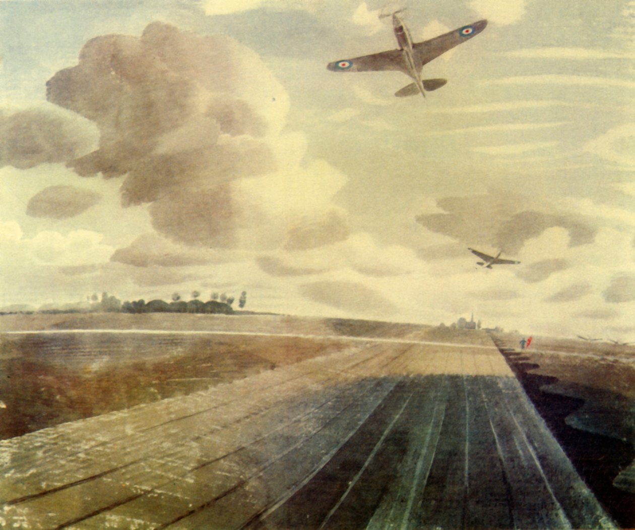 „Perspektywa pasa startowego”, 1941, 1944. autorstwa Eric Ravilious