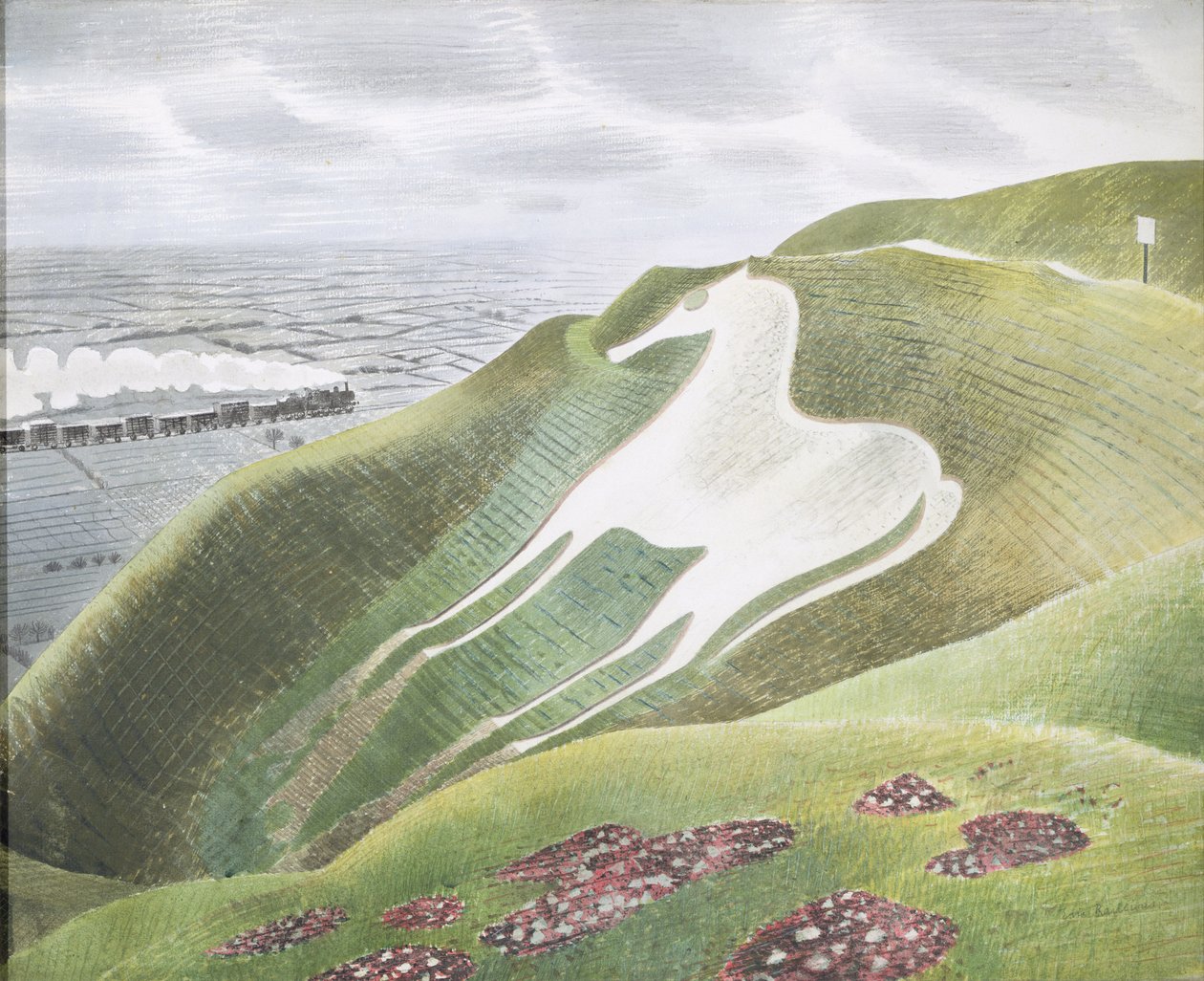 Koń Westbury autorstwa Eric Ravilious