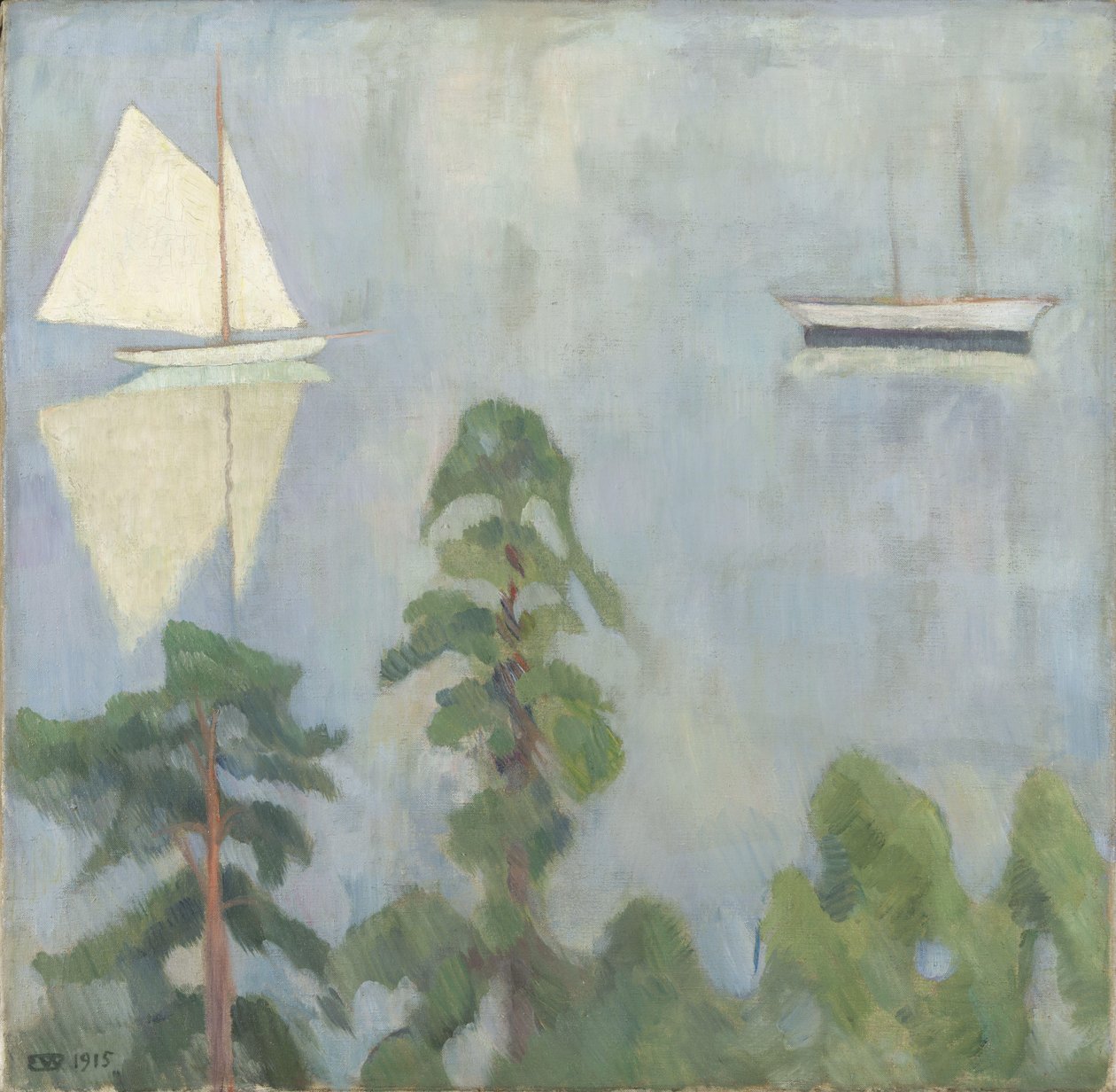 Odbicie lustrzane autorstwa Erik Theodor Werenskiold