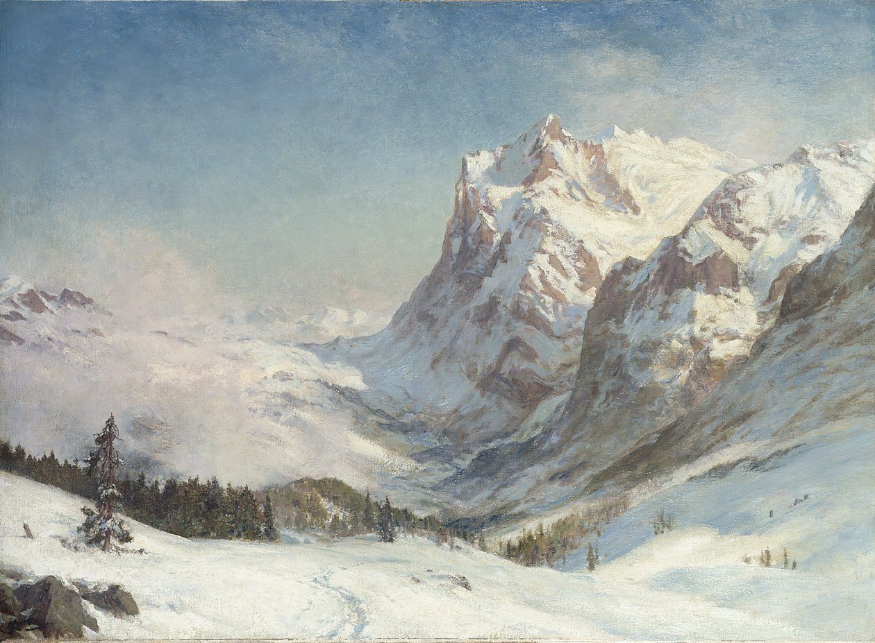 Dolina Grindelwalda, zima 1916 autorstwa Ernest Albert Waterlow