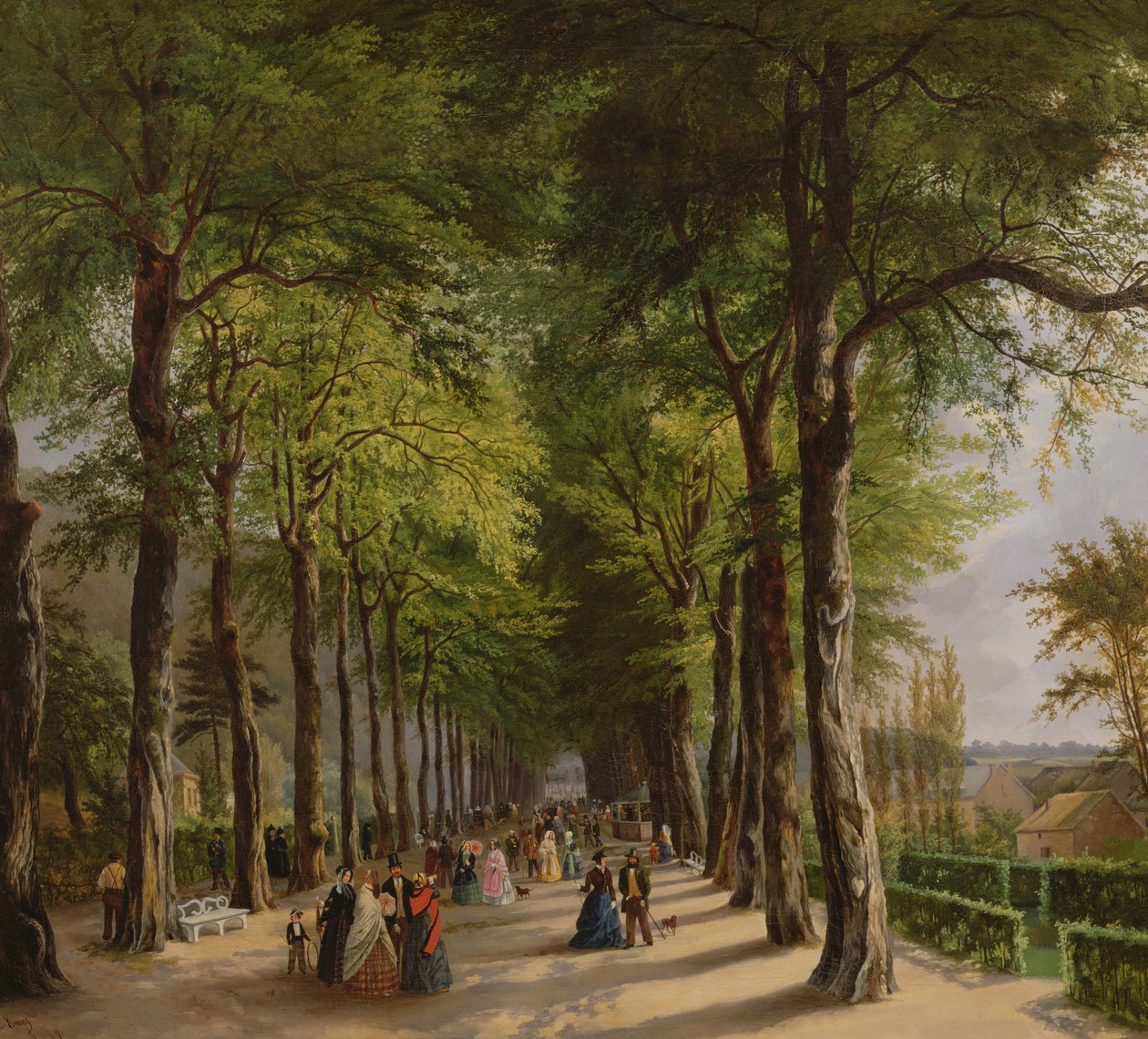 Promenada w Spa w Belgii, 1847 autorstwa Ernest Krins