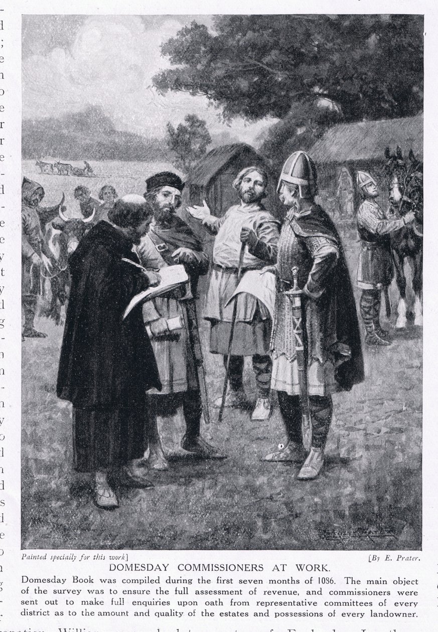 Komisarze Domesday przy pracy AD1086, lata 20. autorstwa Ernest Prater