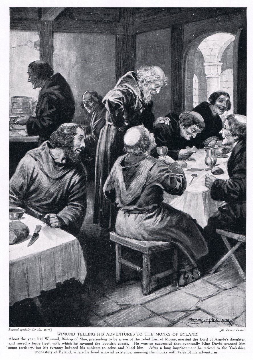 Wimund opowiada o swoich przygodach mnichom z Byland AD1141, lata 20. autorstwa Ernest Prater