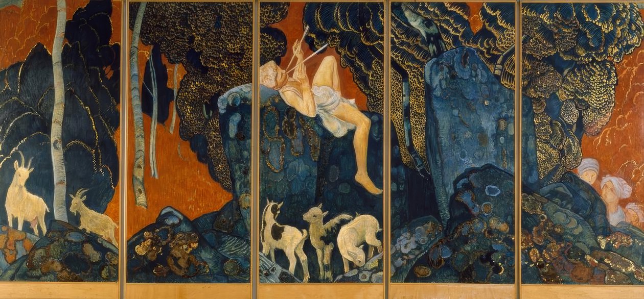 Pasterz grający na flecie autorstwa Ernest Bieler