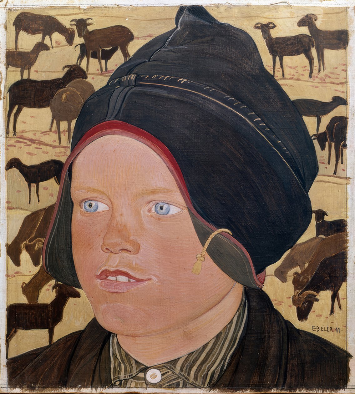 Dziewczyna z owcą autorstwa Ernest Bieler