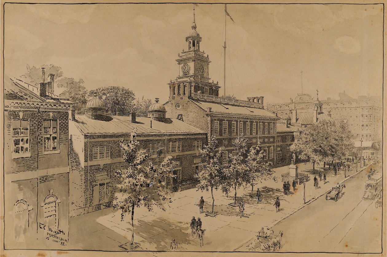 Filadelfia, Independence Hall, Chestnut Street autorstwa Ernest C. Peixotto