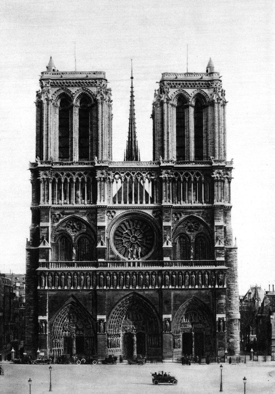 Widok z przodu Notre-Dame, Paryż, 1931. autorstwa Ernest Flammarion