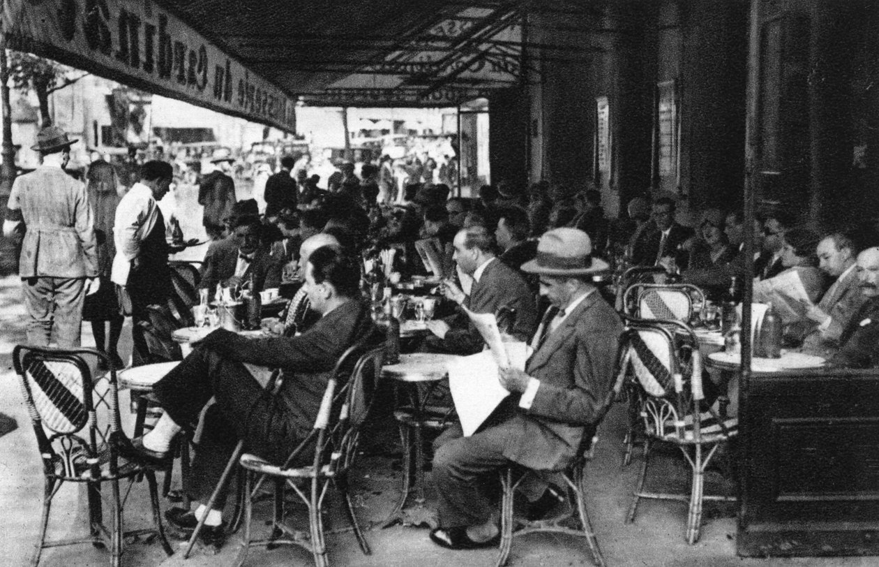 Ludzie w kawiarni na chodniku, Paryż, 1931. autorstwa Ernest Flammarion