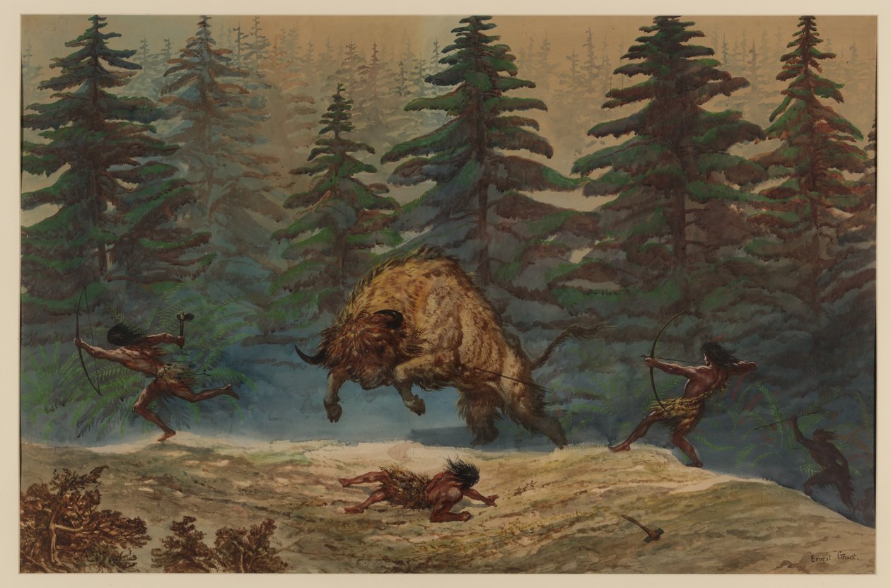 Polowanie na bizona, 1871 autorstwa Ernest Henry Griset