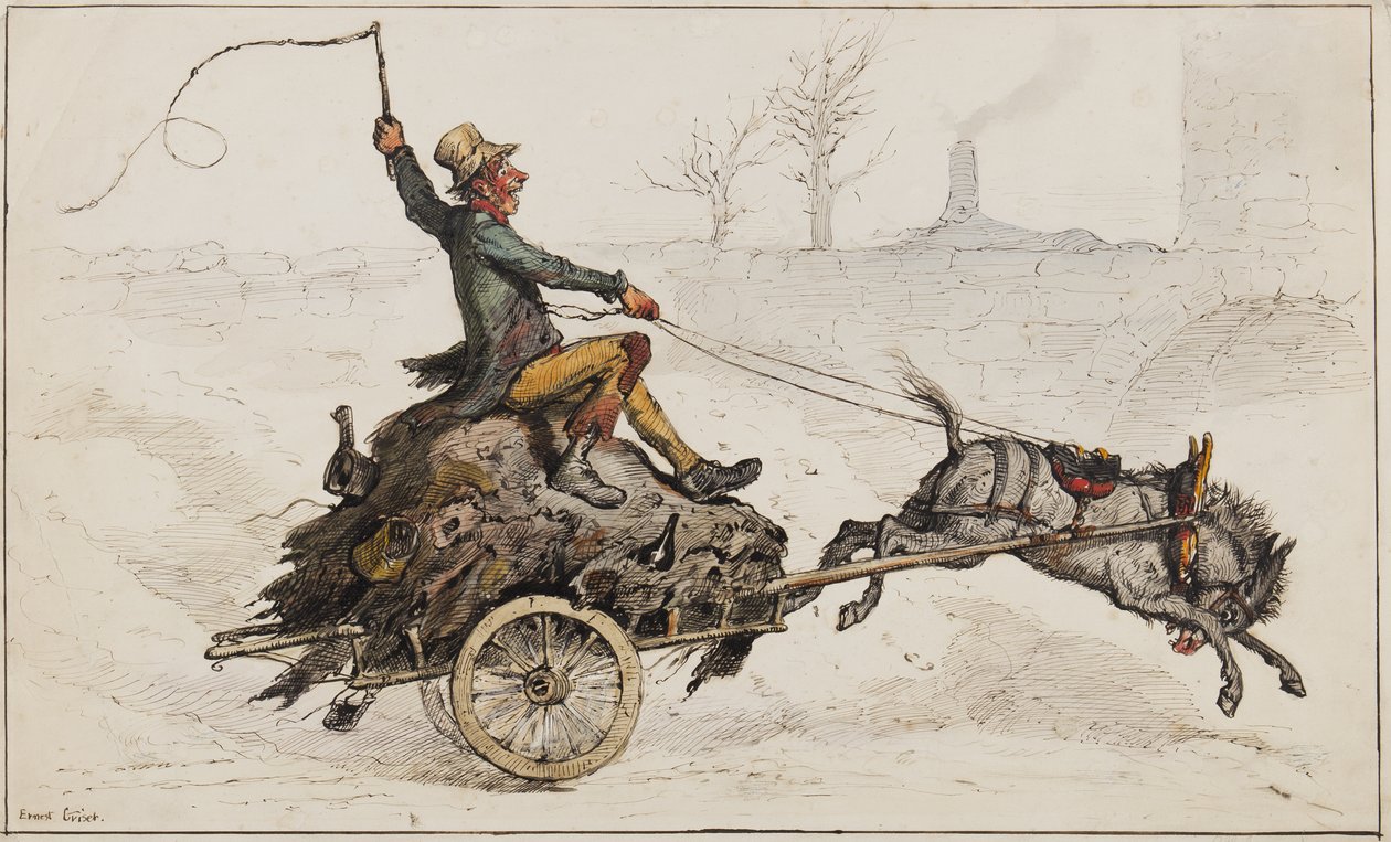 Off Home (atrament i toaleta na papierze) autorstwa Ernest Henry Griset