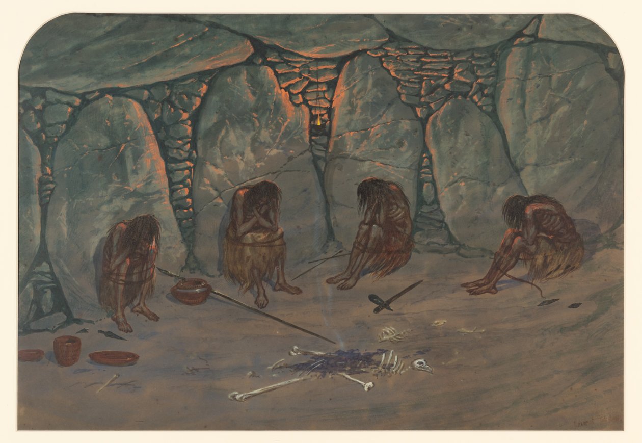 Scena prehistoryczna, 1871 autorstwa Ernest Henry Griset
