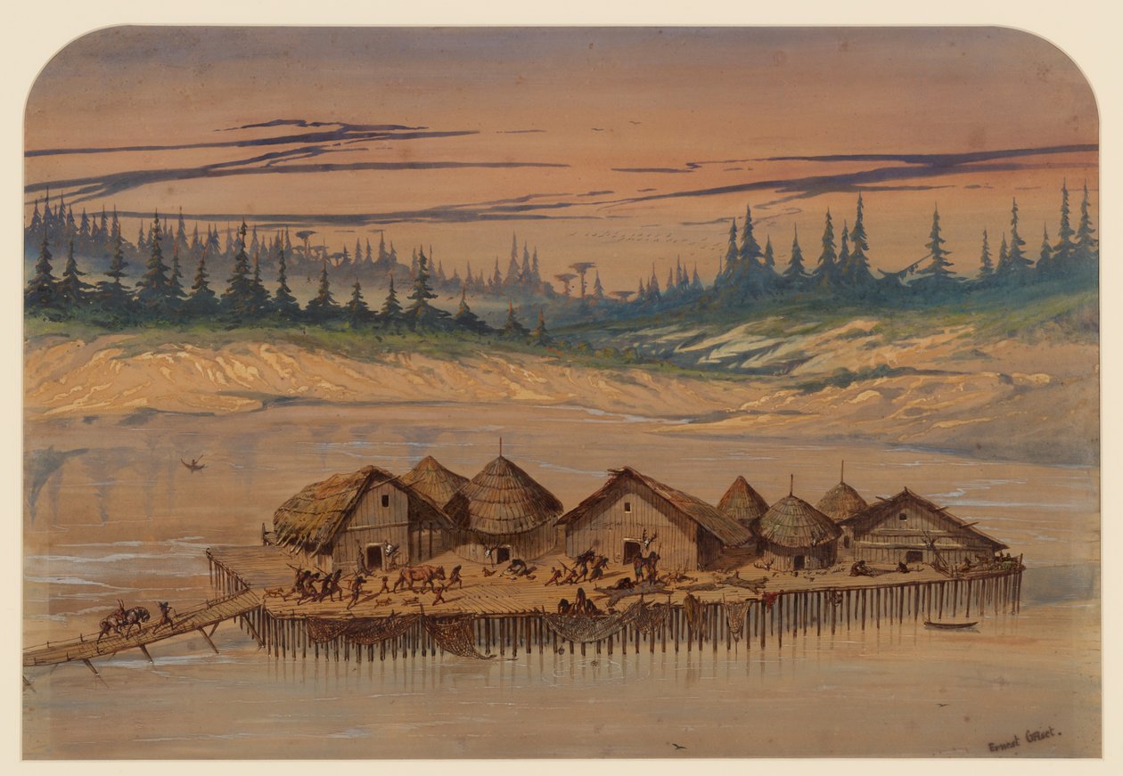 Wioska prehistoryczna, 1871 autorstwa Ernest Henry Griset