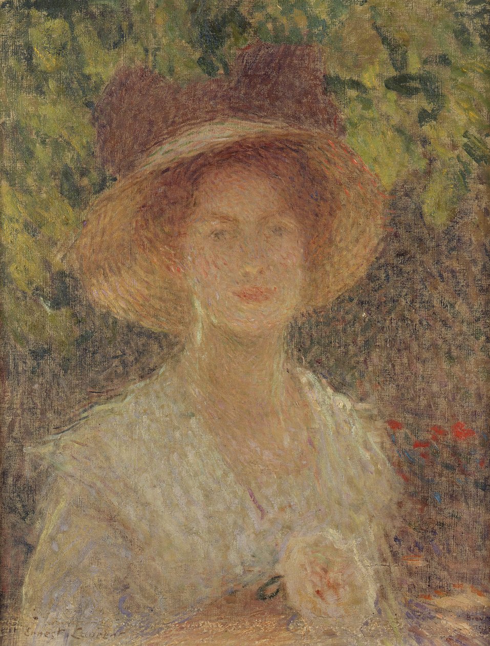 Słomkowy Kapelusz, 1910 autorstwa Ernest Joseph Laurent