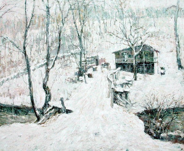 Scena wiejska, zima autorstwa Ernest Lawson
