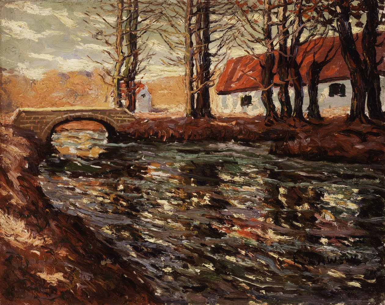 Krajobraz rzeczny, ok. 1920 autorstwa Ernest Lawson