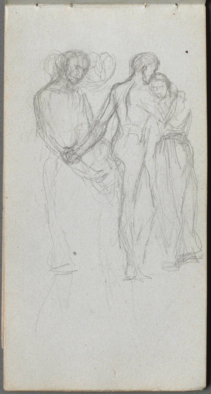 Szkicownik, strona 10: Ogarnianie figurek. autorstwa Jean Louis Ernest Meissonier