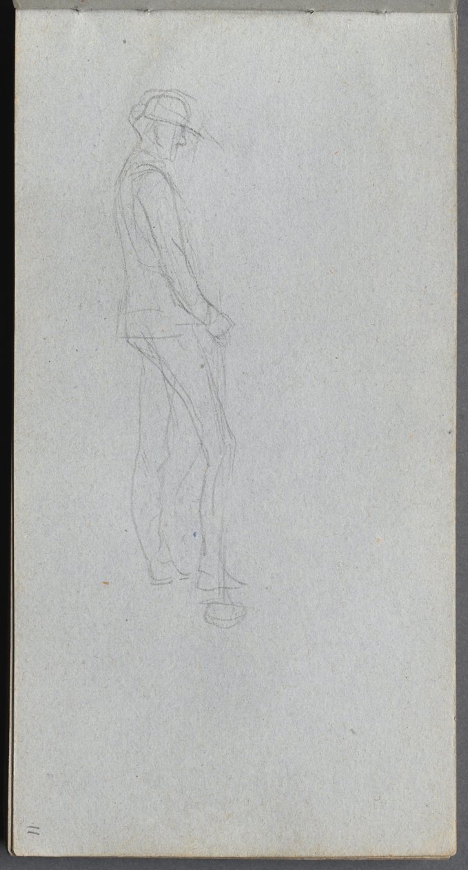 Szkicownik, strona 11: Figura w profilu. autorstwa Jean Louis Ernest Meissonier