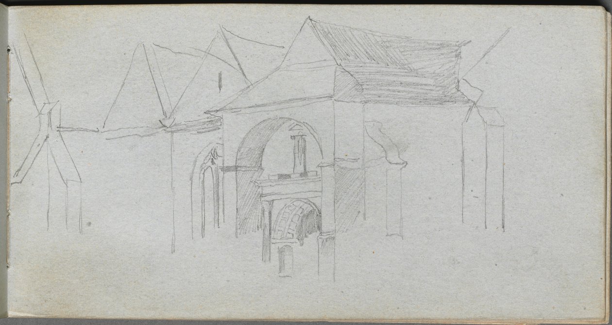 Szkicownik, strona 22: Studium architektoniczne. autorstwa Jean Louis Ernest Meissonier