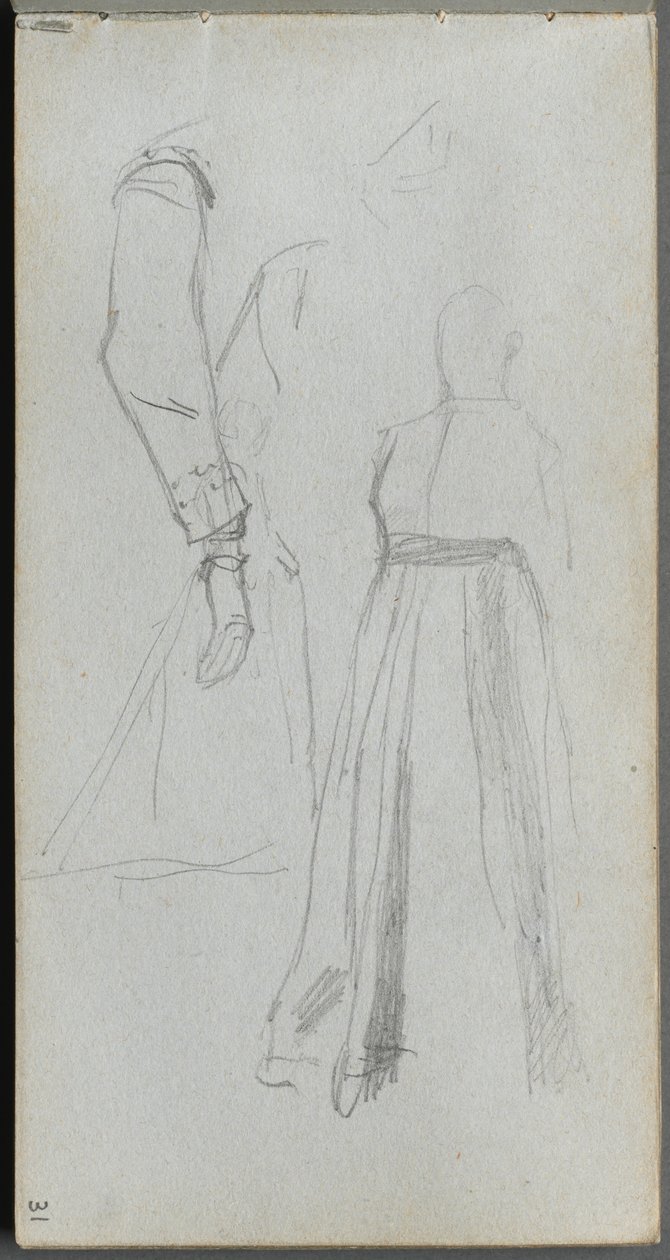 Szkicownik, strona 31: Studium postaci. autorstwa Jean Louis Ernest Meissonier