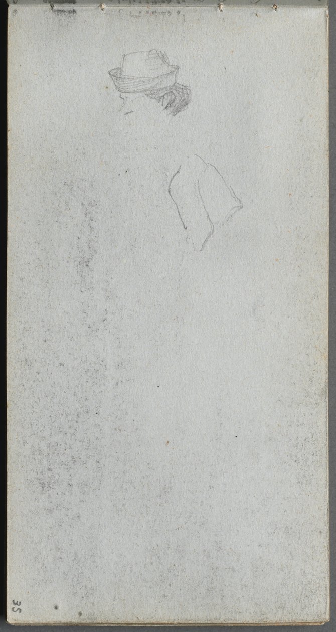 Szkicownik, strona 35: Studium głowy. autorstwa Jean Louis Ernest Meissonier