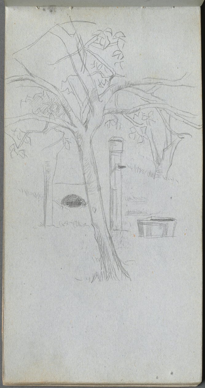Szkicownik, strona 36: Badanie drzewa. autorstwa Jean Louis Ernest Meissonier