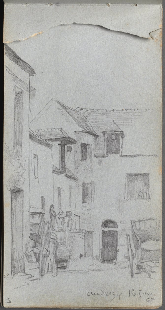 Szkicownik, strona 39: Scena uliczna autorstwa Ernest Meissonier