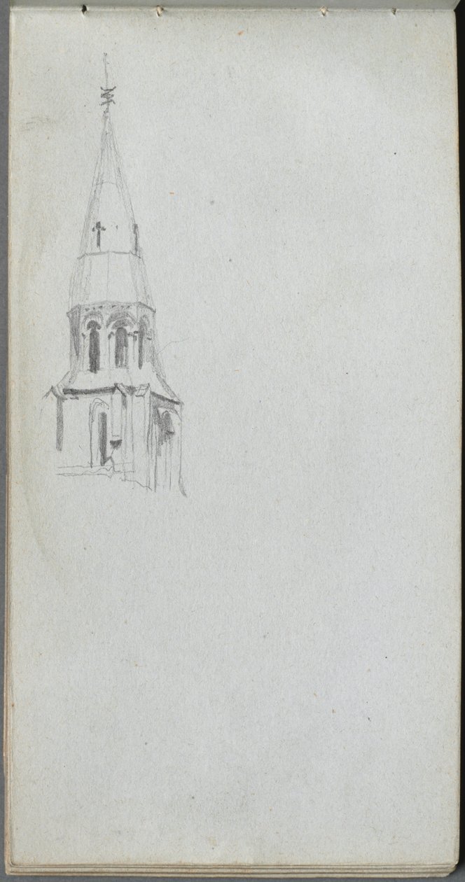 Szkicownik, strona 44: Iglica Kościoła. autorstwa Jean Louis Ernest Meissonier